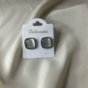 Brinco Quadrado de Pedra Luna