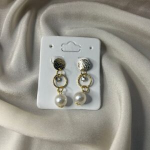 Brinco Trio Elegance (Metal, Cristal e Pérola)