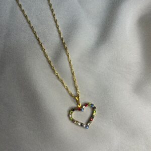 Colar Coração Rainbow