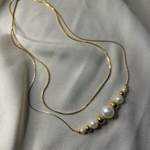 Colar Duo Glamour com Detalhes em Pérola